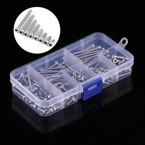 M3 Cap Head Screws, 100pcs M3*6/8/10/12/16/20/25/30 304 Stainless Steel Metric Thread Hex Socket Cap Head Screws