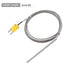 MECCANIXITY K Type Thermocouple with Plug, Meter Temperature Sensor Probe 0 to 600°C(32 to 1112°F) Stainless Steel, 5x100mm 6.6ft Wire