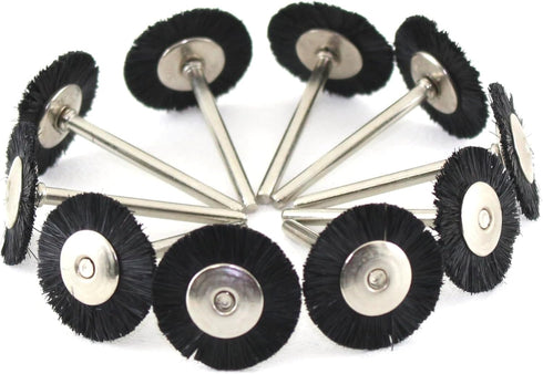 10 pc 3/4 Inch Nylon Plastic Bristle Wire Brush #403 with 1/8 Inch Shank for Dremel Rotary Tools