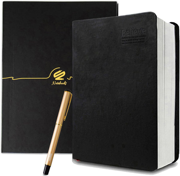 Lemical 720 Pages Thick Journal - Leather Notebook with Gift Box & Pen, Lined Paper Travel Diary for Writing