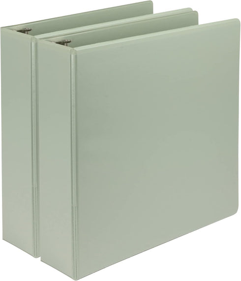 Samsill Earth's Choice 2 Pack, 2-Inch Durable D-Ring View Binder, Eco-Friendly, USDA Certified Biobased, Sage Green