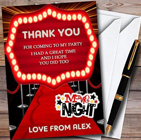 The Card Zoo Red Carpet Film Movie Cinema Night Personalized Childrens Birthday Party Thank You