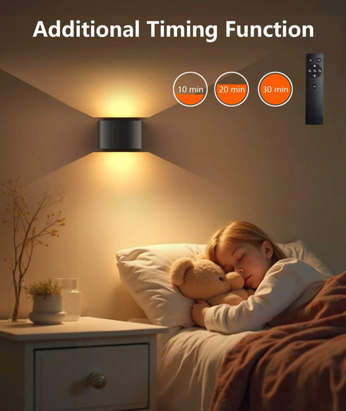 Ainostone Dimmable 2 Pack Motion Sensor Rechargeable Wall Lights Wireless Wall Sconces with Remote Control Up and Down