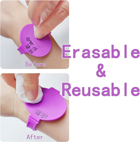 LYHHALO 1Pcs Medical Erasable Wrist Strap, Nurse Vital Sign Recorder, Reusable Reminder Wrist Strap