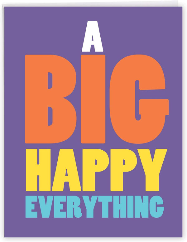 NobleWorks Jumbo All Occasions Greeting Card 8.5 x 11 Inch with Envelope (1 Pack) - Big Happy Everything J6115OCG