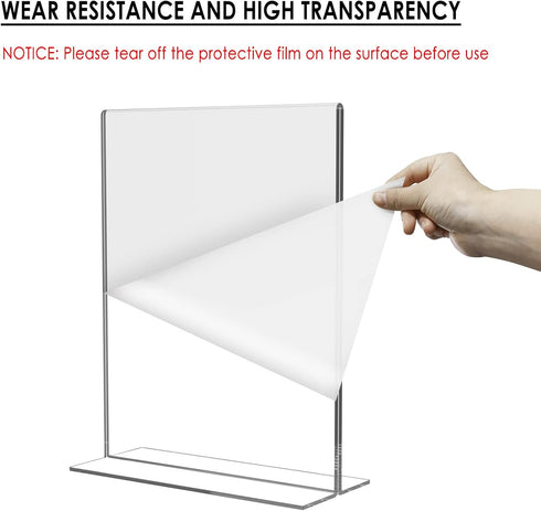 8.5 11, (10 pack) Relx Acrylic Sign Holder x Plastic Frame Flyer Holder, Double Frames Clear Acrylic Display Stand