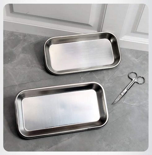 3 Pack Professional Medical Surgical Stainless Steel Dental Procedure Tray, Flat Type Lab Instrument Tools