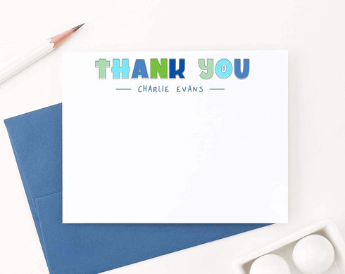 Personalized Thank You Stationery for Boys, Personalized Stationery for Boys, Cute Stationary for Kids Thank You Notes