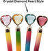 Maydahui 20PCS Colorful Heart Shaped Ballpoint Pens Retractable Bling Rhinestones Black Ink for Girls School Office