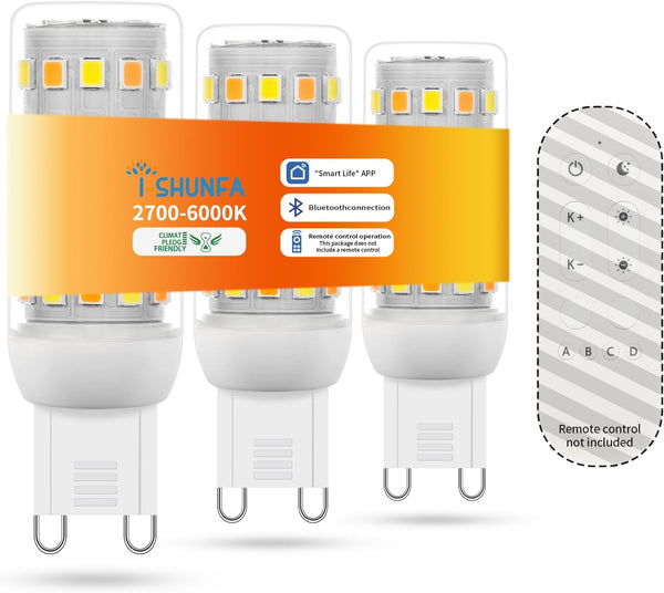 I-SHUNFA Smart G9 LED Bulbs with App Control, Dimmable Bluetooth Bulb, AC
