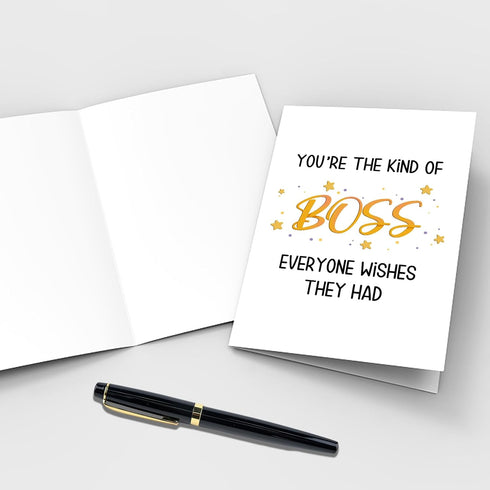 Qiliji Funny Birthday Card for Boss Manager, Thank You Card for Bosses, Bosses Day Card for Men Women, You're The Boss