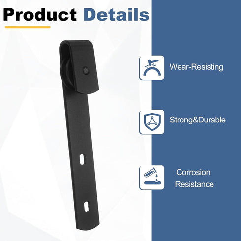 4Pcs (127.5x25mm, uxcell Sliding Barn Door Hardware Hanger, Mini Sliding Door Hardware for TV Stands Wardrobe Small