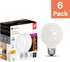 Xtricity G25 Globe Light Bulb Indoor, Bathroom Vanity or Makeup Mirror Bulb, Dimmable, Frosted White Glass, 5W (50W Replacement), G25 LED 3000K Soft White, 500 Lumens, E26 Medium Base, (6 Pack) by Xtricity