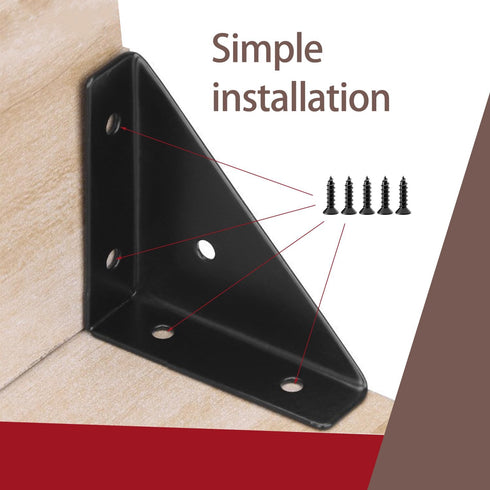 4 SJ2-WDQ-4P Pcs Trapeziform Angle Brackets, Shelf Brackets Heavy Duty Triangular Bracket Fastener, Cold Rolled Steel
