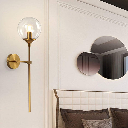 KCO Lighting Replacement Glass Globe Shade,Modern Clear Lampshade Glass Accessories for Pendant Wall Sconces (Clear)