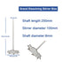 ONiLAB 18204528 316L Stainless Steel Grand Dissolving Stirrer, 100mm Diameter, 8mm Shaft, 250mm Length