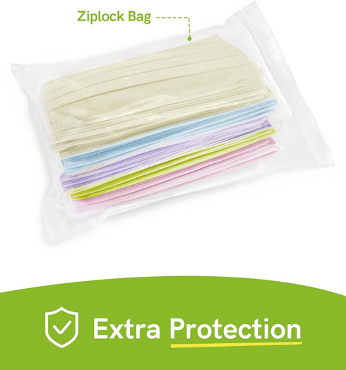 3-Ply 3 50 Pack FriCARE Disposable Face Masks, ASTM Level Medical Grade, FSA/HSA Eligible, Breathable & Comfortable