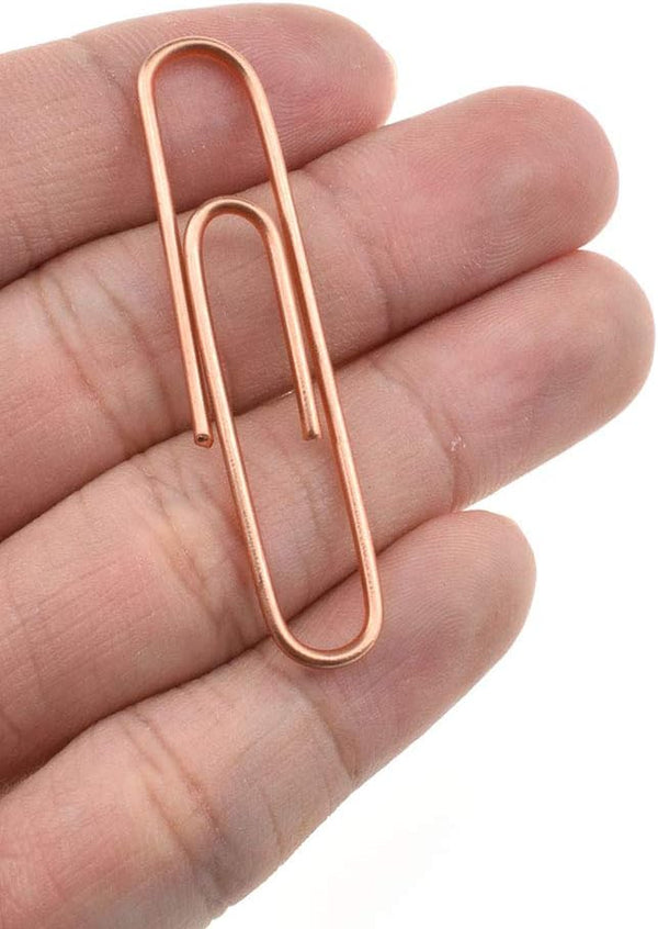 HAHIYO Large Paper Clips, 2 inches Length Rose Gold Vinyl Coated for Bookmarking, 80 Pack