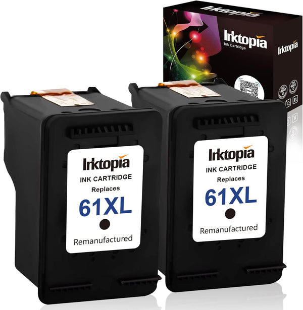 Inktopia Remanufactured Ink Cartridge Replacement for HP 61XL 61 XL 2 Black for HP Envy 4500 Series Printers