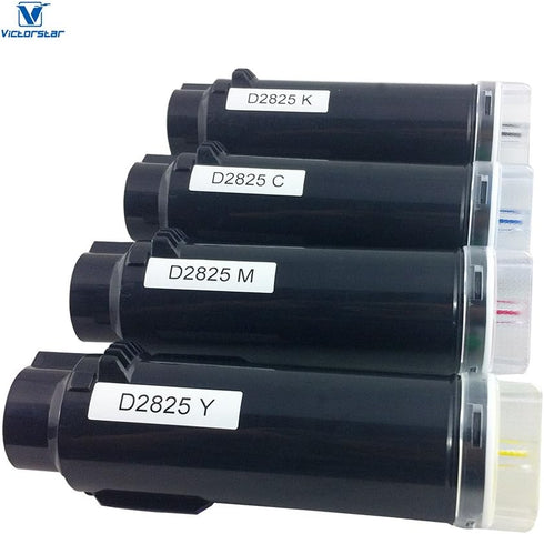 VICTORSTAR 4 Colors Compatible Toner Cartridges S2825cdn H625cdw H825cdw, Extra High Yield for Dell Color Laser Printers