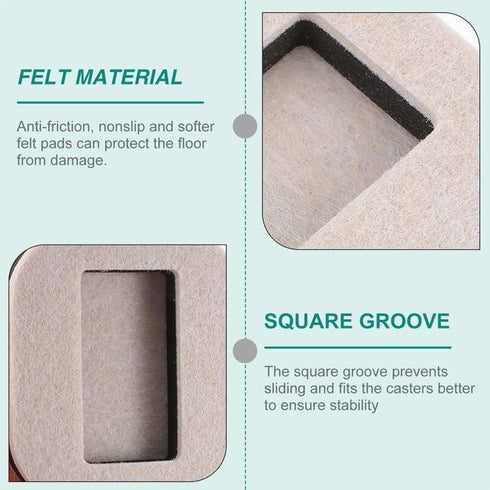 Balacoo 5 Pcs Chair Roller Wheels - Bed Stoppers Furniture Wheel Stopper, Felt Pads for Wood Floor and Carpet