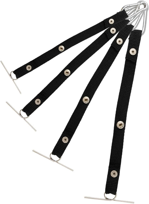 4pcs Tape Thong for Tool Belts, Black Electrical Tape Holder Hooks, Polyester Chain Strap for Small Electrical Tape