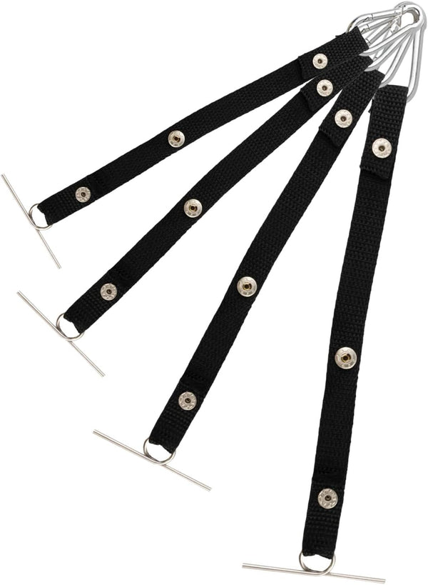 4pcs Tape Thong for Tool Belts, Black Electrical Tape Holder Hooks, Polyester Chain Strap for Small Electrical Tape