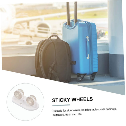 8pcs Self-Adhesive Caster Wheels for Storage Box Practical Sticky Wheels for Bedside Tables Side Cabinets and More