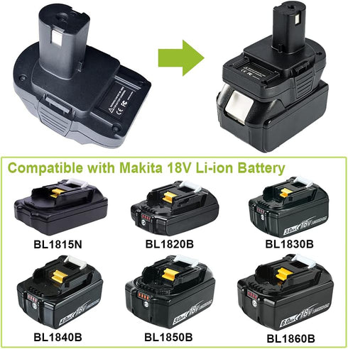 Makita 18V Lithium Battery Adapter for Ryobi 18V One+ Cordless Tool, Converts BL1860B, BL1850B, BL1840, BL1830B