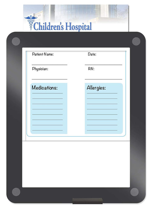 Iceberg 31130 Clarity Glass Custom Print Dry Erase Board, 11.0"x13.5"