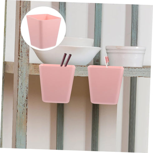 5pcs Alipis Rolling Cart Organizers Pink Hanging Cup Holder for Wall Sturdy Storage Box Holder Rolling Cart Accessories