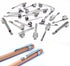 Pencil Clips, Silver Metal Clips for Pocket, Study Holder, 20 Pieces