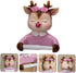 KALLORY Cartoon Deer Toilet Paper Holder Wall Mounted Roll Paper Rack Bathroom Accessory Cute Tissue Shelf Tool-Free