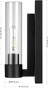 1-Light Dimmable, 65000104 GLOBE Electric Wall Sconce, Matte Black, Clear Glass Shade, Modern Industrial