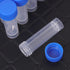50 Pieces 5 ML Plastic Cryovial Test Tubes with Blue Screw Caps, Graduated Clear Sample Vial Container