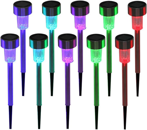 Guangshuohui 10PCS Solar Lights Outdoor, Stainless Steel Outdoor Waterproof, LED Lawn Lamps Lighting