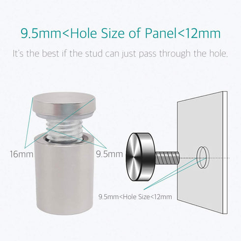 5/8" x 1" Wall Standoff Mounts Screws, Lantee 8 Pcs Stainless Steel Mounting Hardware for Signs, Glass, Panels