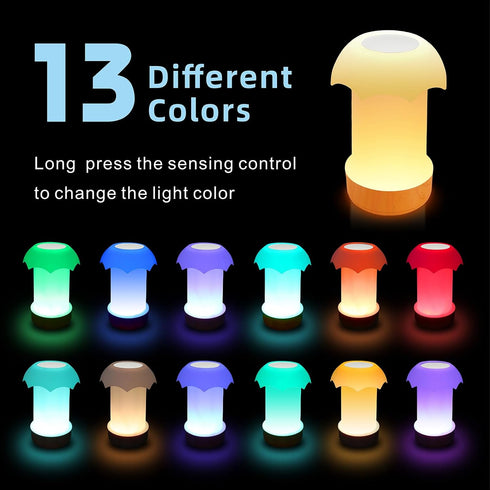 Dimmable 4 13 Night Light, Touch Lamp for Bedroom - Portable Table Bedside Lamp with Brightness Levels & RGB Colors