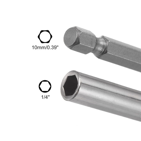 uxcell 4pcs 1/4 Inch Hex Shank by 4 Inch Magnetic Bit Holder Extension for Power Tool