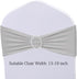 JKDMJF 50 Pack Stretch Spandex Silver Gray Chair Sashes Bows - Universal Chair Bands with Silver Buckle for Wedding