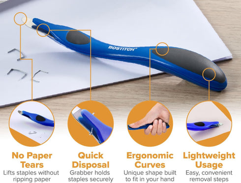 Bostitch Office Professional Magnetic Staple Remover Tool, 3 Pack Staple Puller Stick for Office Home & School