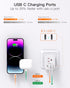 2 Pack Switzerland Travel Plug Adapter, Type J Power Adapter with 3 Outlets, 3 USB Ports for Travel Essentials