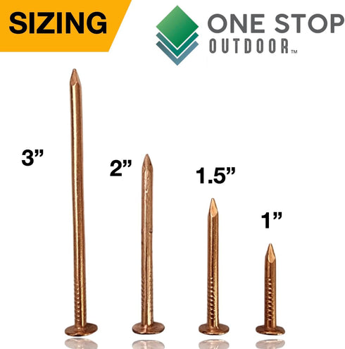 50 Pack 2 Inch USA MADE Copper Nails, Solid Pure Copper Roofing Finish Spikes for Furniture and Boat
