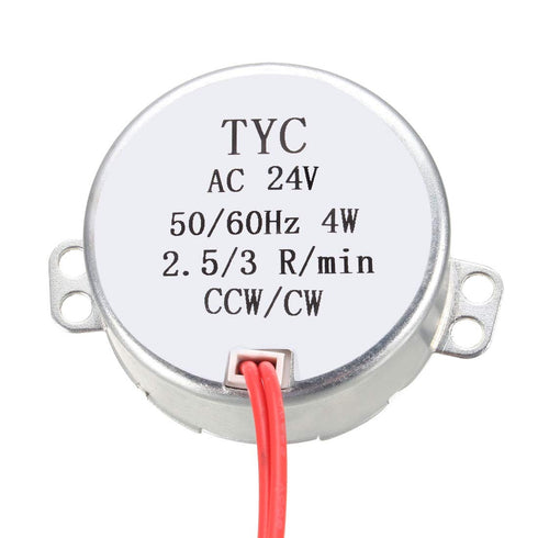 uxcell Synchronous Gear Motor, AC 24V 2.5-3RPM Electric Motor for Electric Fan, CCW/CW 4W