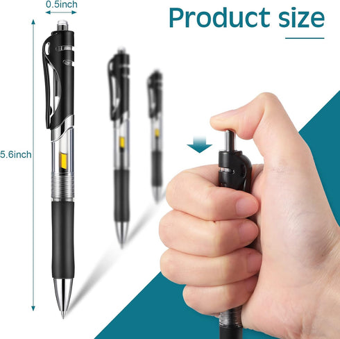 Spakon 200 Pieces Retractable Ballpoint Pen Bulk, Medium Point 0.5mm Refillable Ink Pens, Office (Blue, Red, Black)