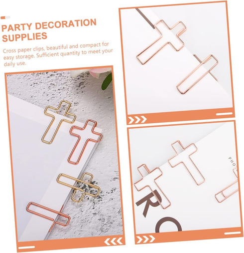 NUOBESTY 10pcs Cross Clip Letter Paper Clips, Large Paper Clips for Church, Office, Cartoon Big Paper Clip