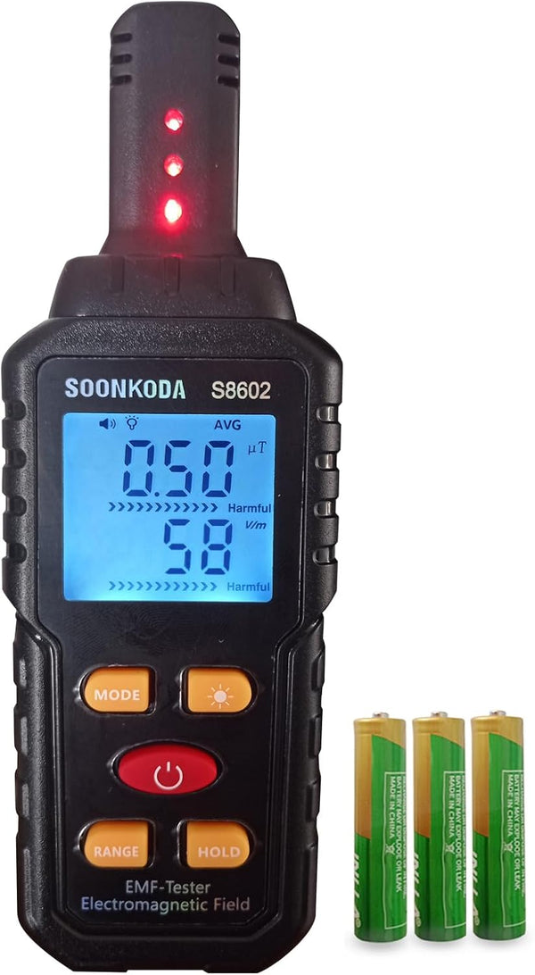 3 in 1 EMF Meter, Electromagnetic Field Radiation Detector, EMF Tester with Sound Light Alarm for Home