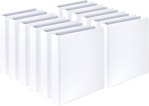 Samsill 1.5 Inch Economy 3 Ring Binder, Made in The USA, Customizable Clear View Cover, White, 12 Pack (MP128557)