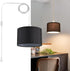 2 Pack 15Ft Plug in Pendant Light, Hanging Light with Clear Cord, On/Off Switch, Black Fabric Lamp Shade, Hanging Light