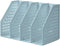 deli Blue Collapsible Magazine File Holder - 4 Vertical Compartment Binder Organizer for Desk Storage